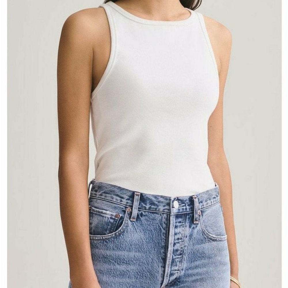 AGOLDE - Rib High Neck Tank - White - S